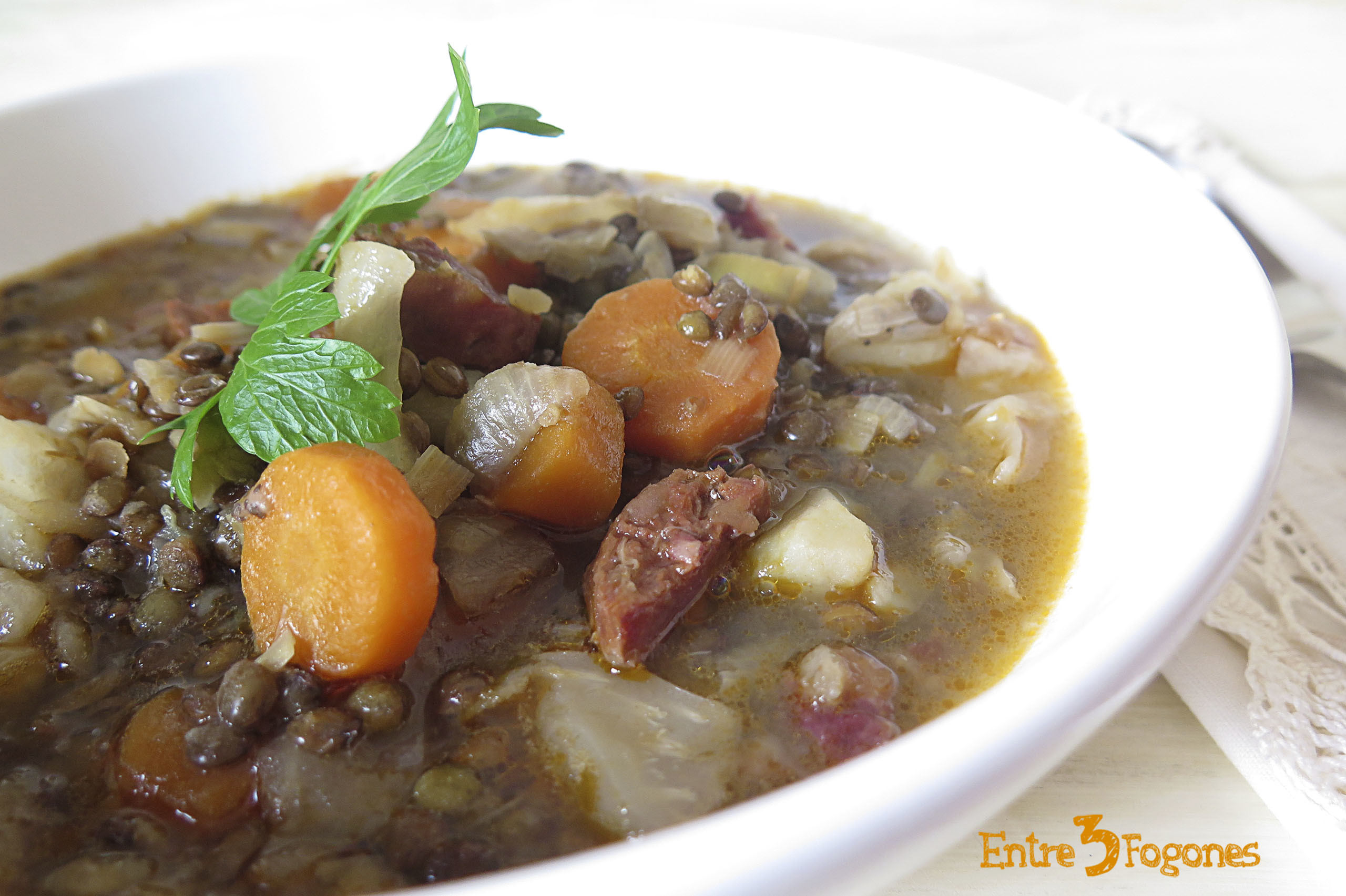 Receta Lentejas Estofadas con Verduras y Chorizo Ibérico