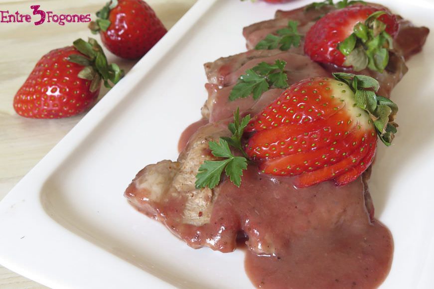 Receta Lomo de Cerdo en Salsa de Fresas