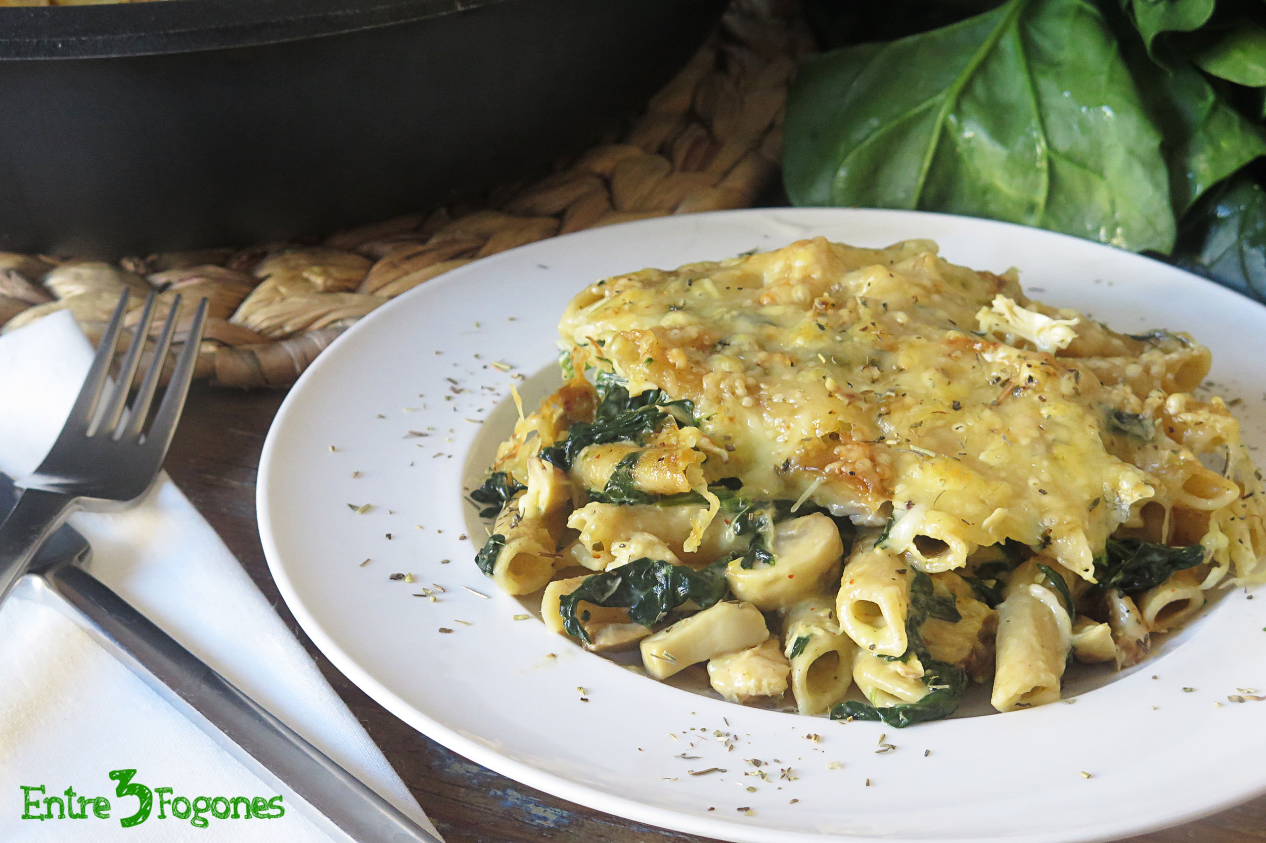 Macarrones Integrales con Espinacas y Champiñones Receta Macarrones Integrales con Espinacas y Champiñones