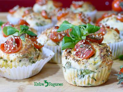 Receta Muffins Salados de Espinacas y Tomate Cherry Receta Muffins Salados de Espinacas y Tomate Cherry