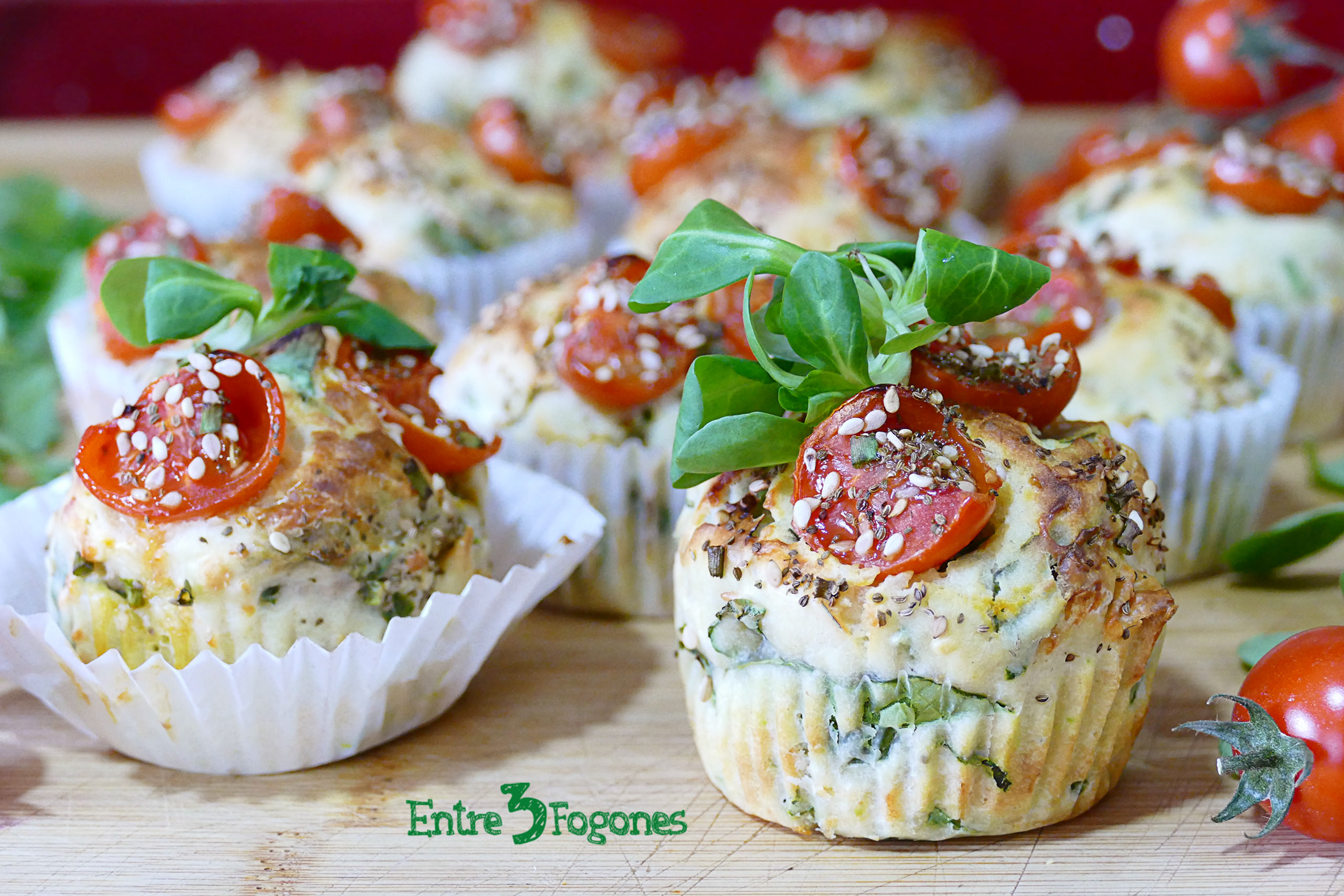 Receta Muffins Salados de Espinacas y Tomate Cherry