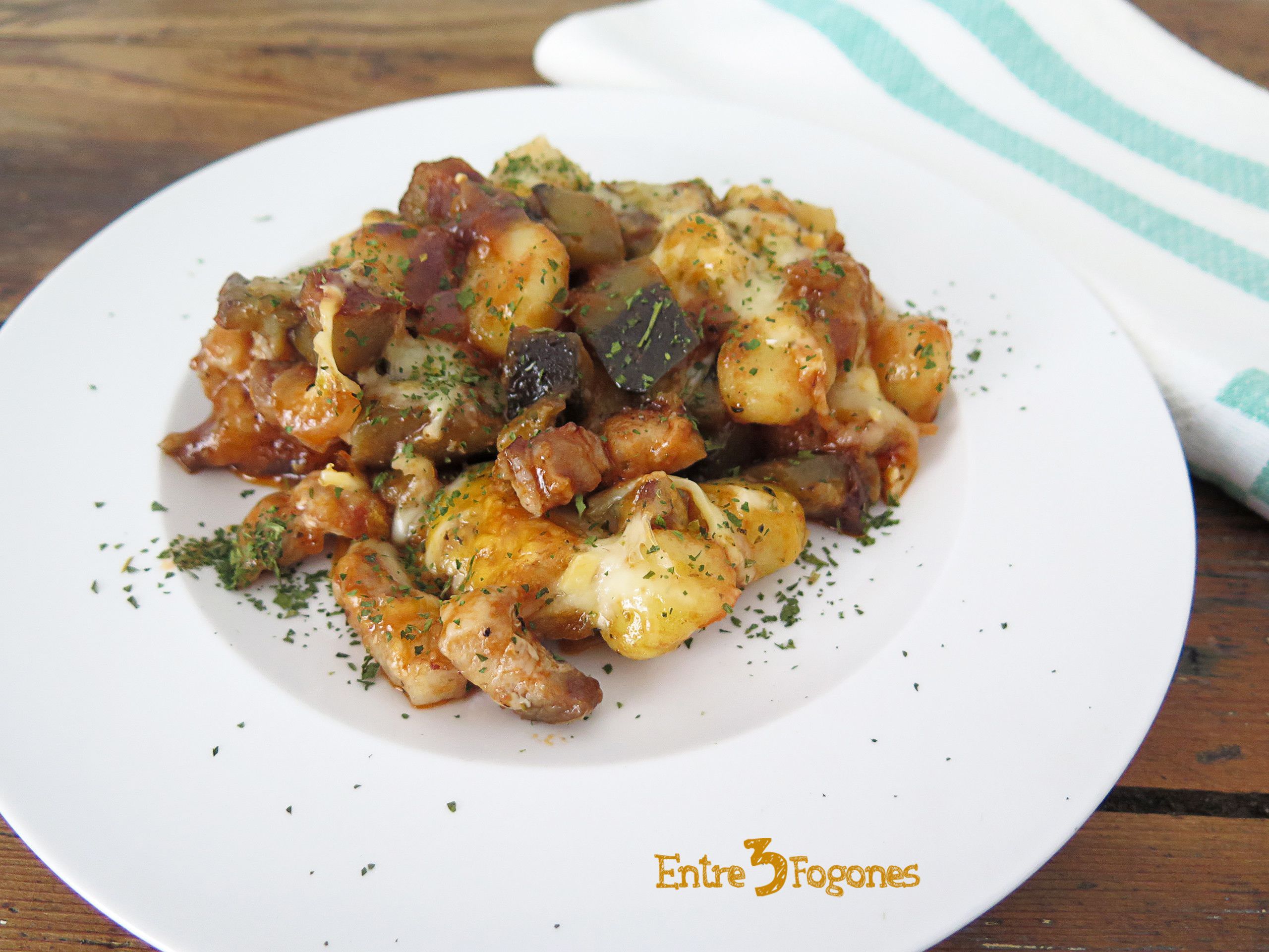 Receta Ñoquis con Berenjena, Panceta Fresca y Queso