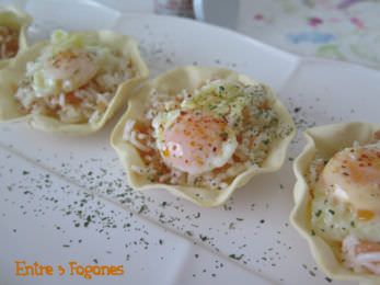 Receta Obleas Rellenas de Nigiri de Salmón con Huevo de Codorniz