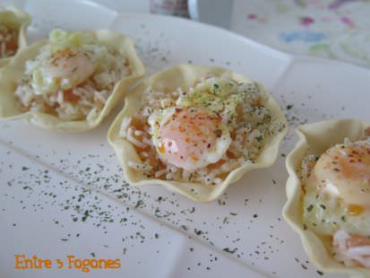 Receta Obleas Rellenas de Nigiri de Salmón con Huevo de Codorniz