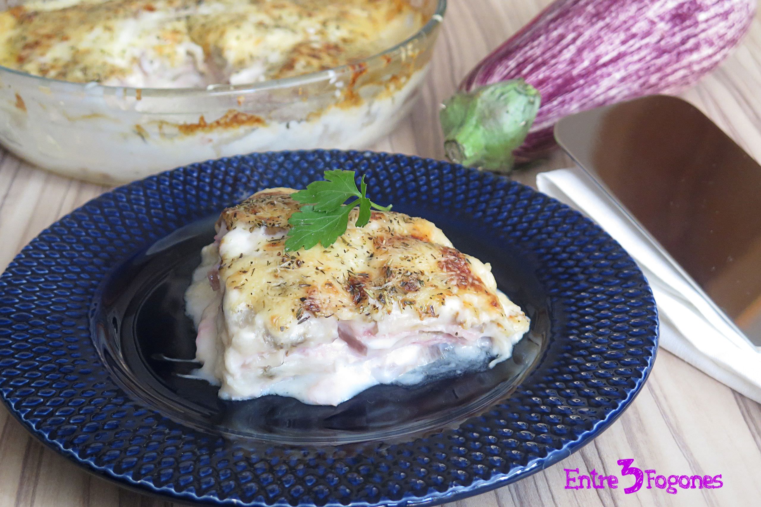 Receta Pastel de Berenjenas con Jamón York y Queso al Horno
