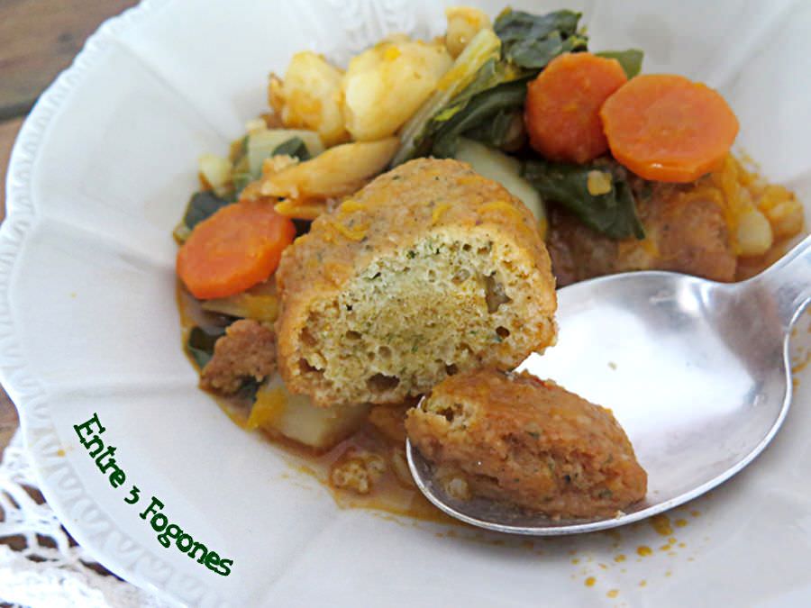 Receta Potaje de Garbanzos con Bacalao y Rellenos