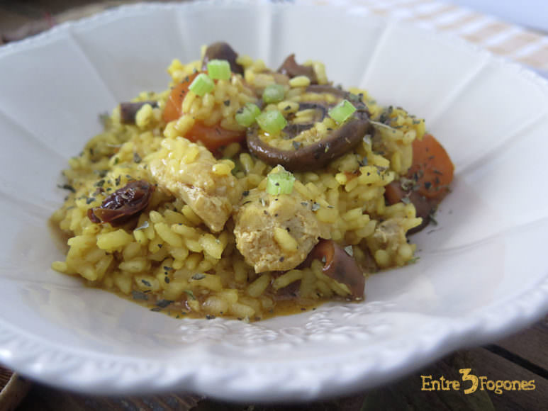 Receta Risotto de Níscalos y Cazón en Caldo Casero