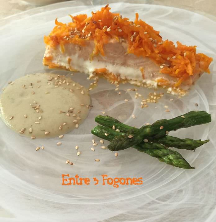 Receta Salmón en Papillote con Salsa de Leche de Coco