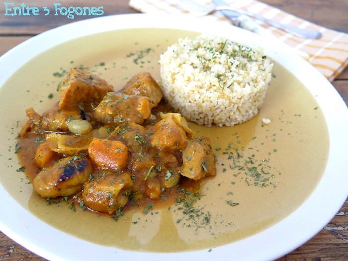 Receta Pasos Tajine de Lomo de Cerdo con Castañas y Guarnición de Bulgur Receta Pasos Tajine de Lomo de Cerdo con Castañas y Guarnición de Bulgur