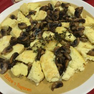 Receta Tortilla de Puré de Patatas con Champiñones