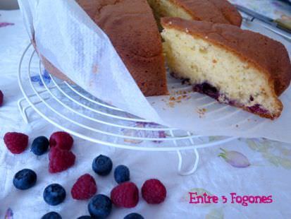 Receta Bizcocho Arándanos y Frambuesas