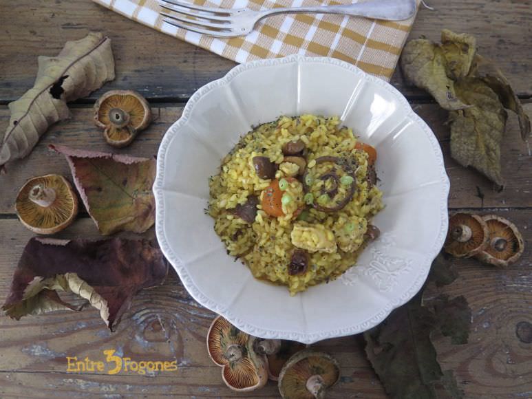 Risotto de Níscalos y Cazón en Caldo Casero