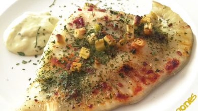 Rodaballo al Horno con Ajos tiernos