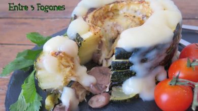 Timbal de Calabacín Relleno de Champiñones