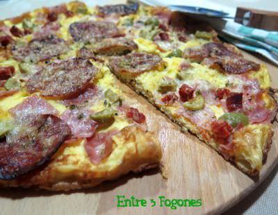 Tortilla Pizza con Embutido Tortilla Pizza con Embutido