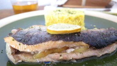 Receta Trucha al horno con manzana y mostaza