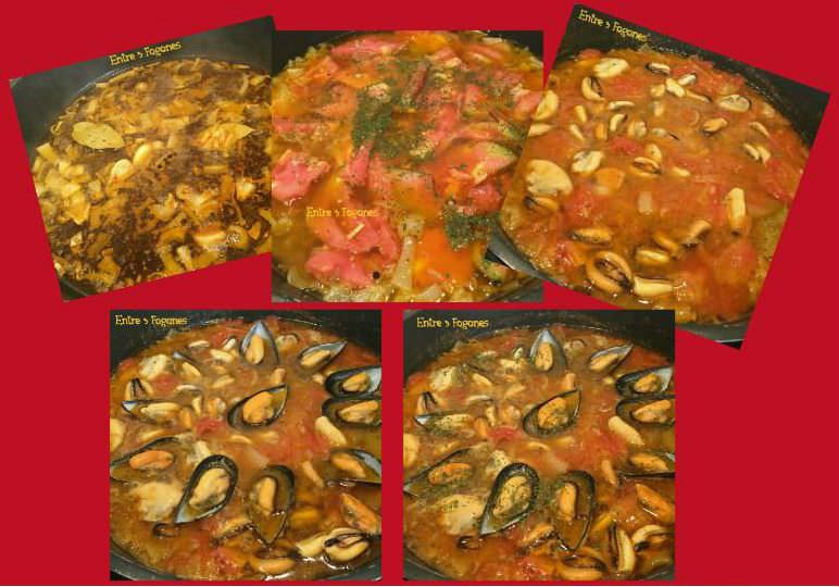 Mejillones en escabeche con tomates